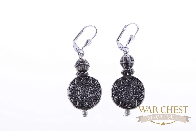 Handmade Earrings-Etched Silver Earrings