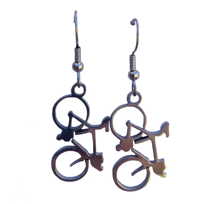 Elegant Cluster Earrings-Stainless Steel Bicycle Earrings - Wholesale