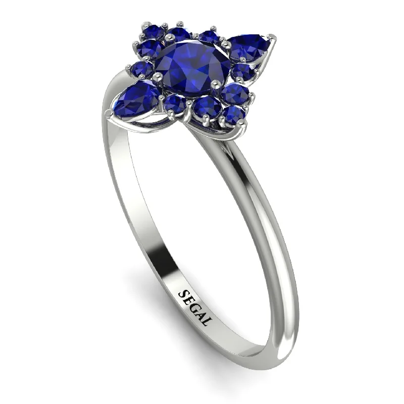 Custom Name Ring-Compass Sapphire Engagement Ring - Rose No. 75