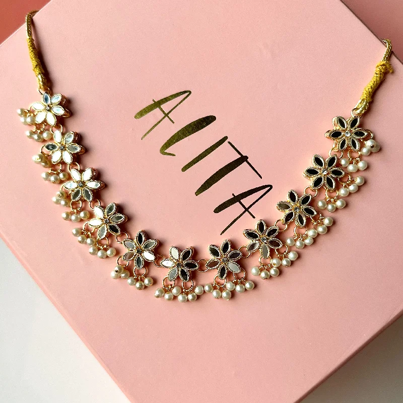 Vintage Inspired Necklace-Phool Necklace (Golden)