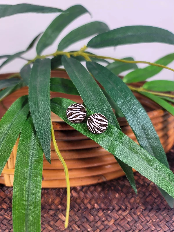 Pearl Hoop Earrings-Wildwood Earrings Zebra