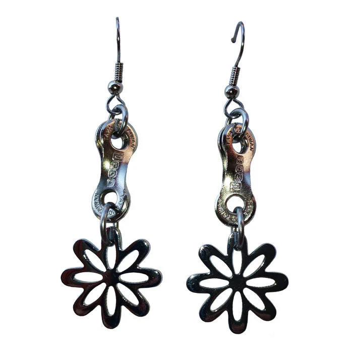 Rose Gold Chain Earrings-Stainless Steel Daisy Chain Earrings - Wholesale