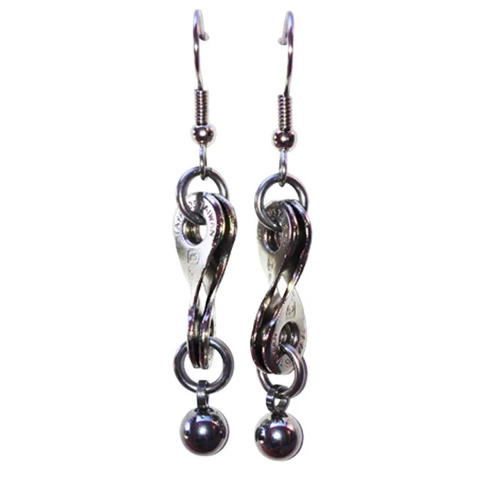 Beaded Drop Earrings-Stainless Steel Ball Earrings