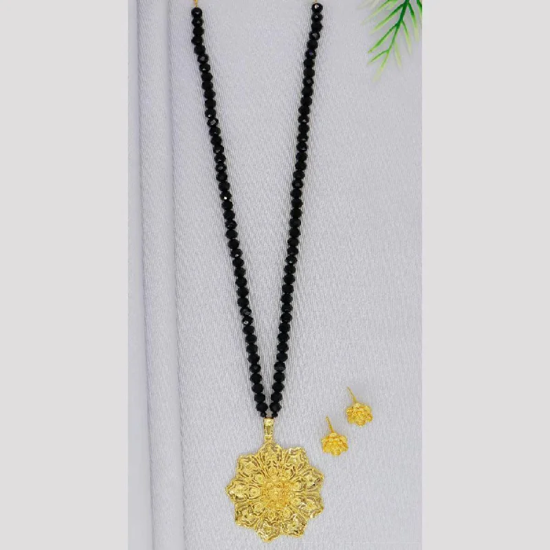 Dainty Chain Necklace-Mahavir Gold Plated Pearls Long Necklace Set