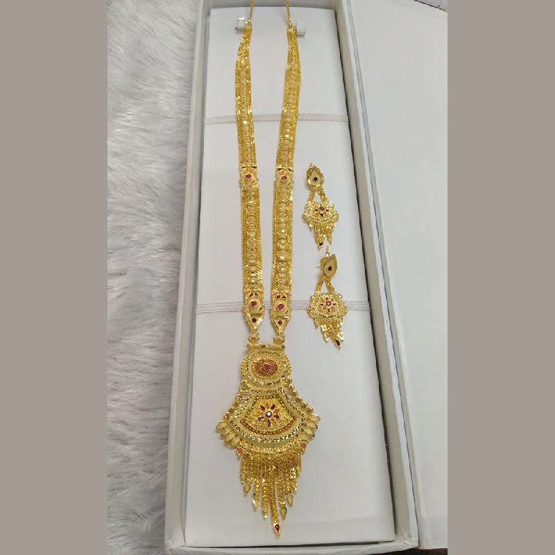 Heart Shaped Necklace-Pari Art Jewellery Forming Long Necklace Set