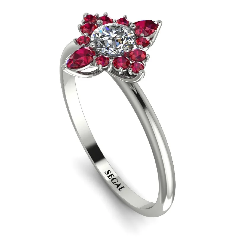 Custom Stacked Ring-Compass Diamond Engagement Ring - Rose No. 48