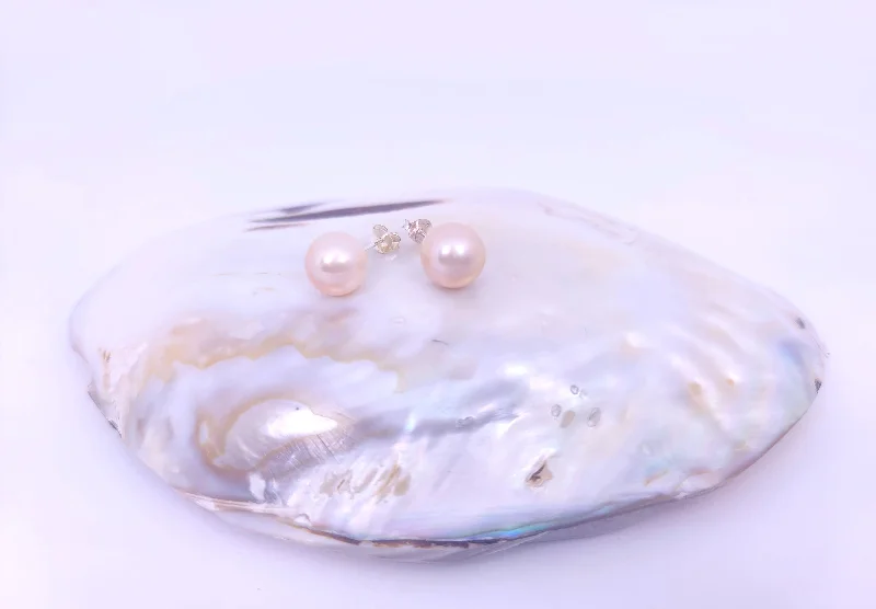 Large Statement Earrings-Large Pearl Earrings Pink