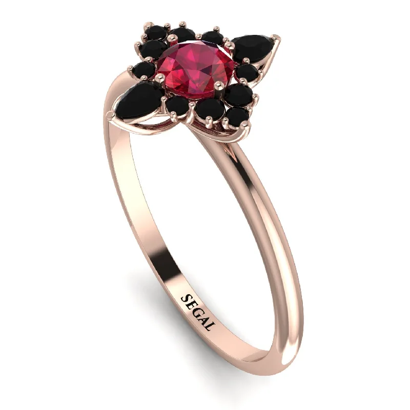 Sparkly Diamond Ring-Compass Ruby Engagement Ring - Rose No. 41