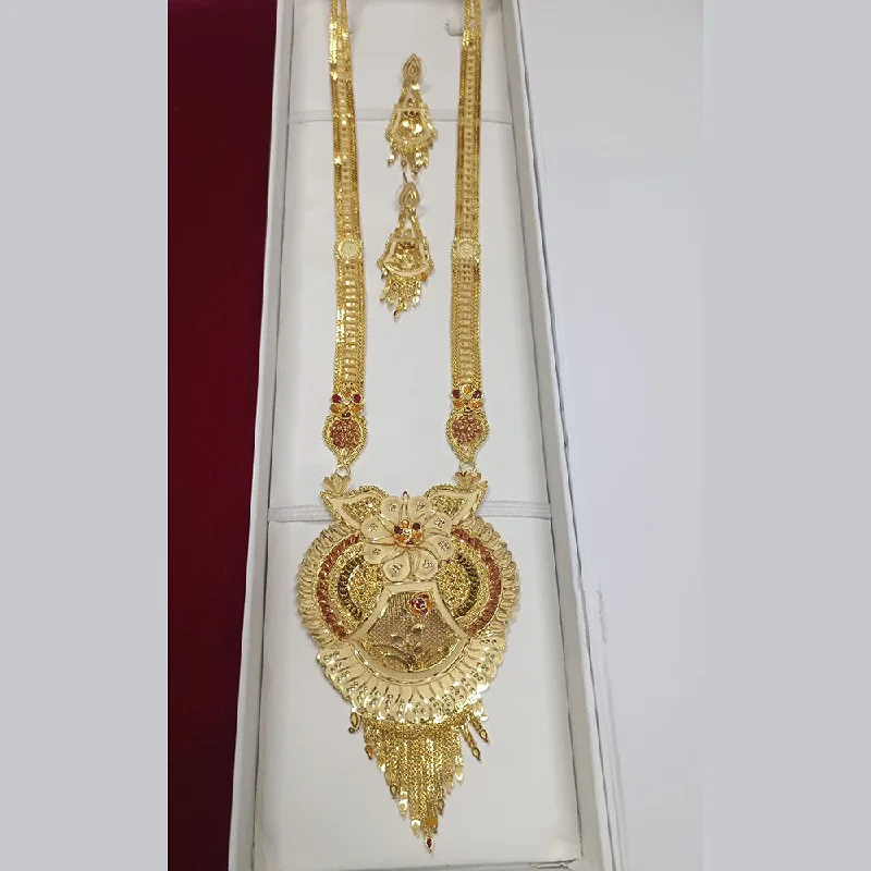 Silver and Gold Necklace-Pari Art Jewellery Forming Long Necklace Set