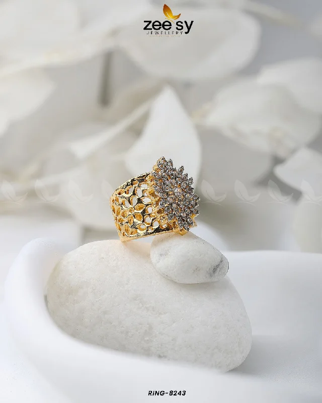 Delicate Silver Ring-Floral Ring-8243