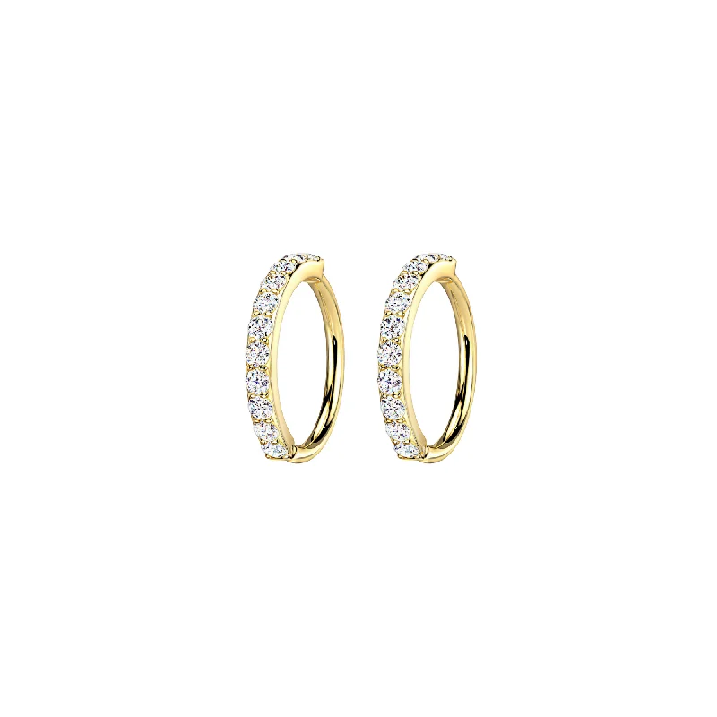 Classic Diamond Earrings-12 CZ Diamond Sparkle Hoops