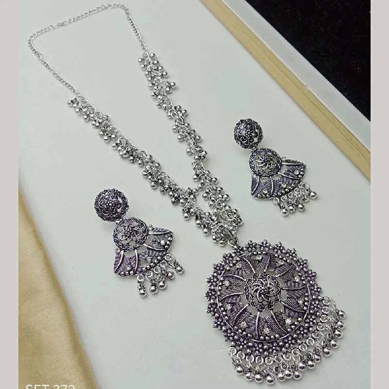 Vintage Crystal Necklace-SP Jewellery Oxidised Plated Necklace Set