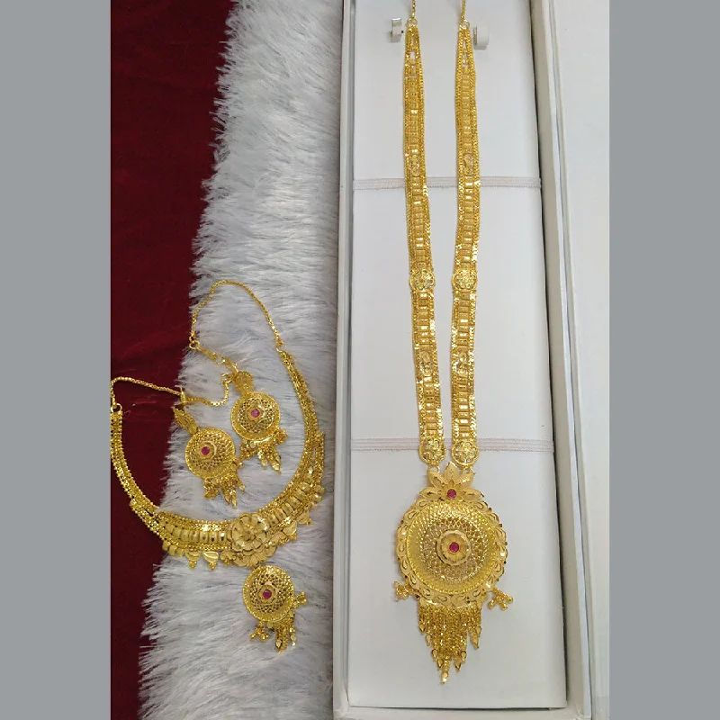 Fashionable Crystal Necklace-Pari Art Jewellery Forming Long And Short Necklace Set