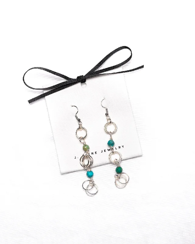 Trendy Pearl Earrings-The Kiere Earrings in Turquoise