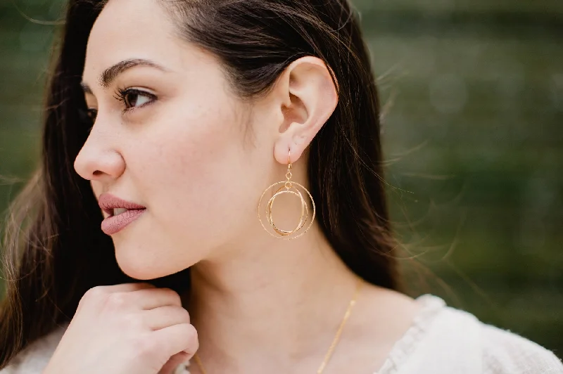 Edgy Silver Earrings-Hammered Orb Earrings