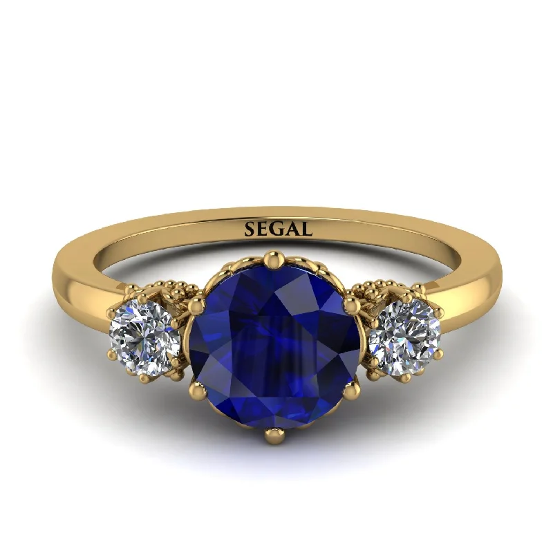 Couples Engagement Ring-Classic 3 Stone Sapphire Engagement Ring - Sofia No. 13