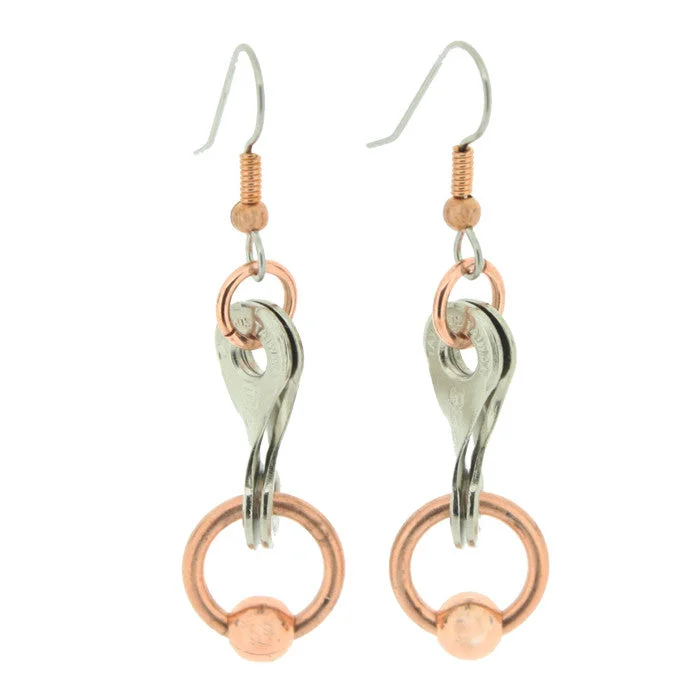 Gold Pearl Earrings-Twisted Link Hoop & Bead Earrings - Wholesale