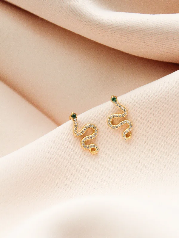 Statement Pendant Earrings-Riley Snake Earrings