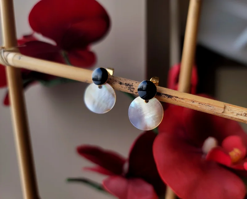 Unique Pearl Earrings-Lunar Cycle Earrings