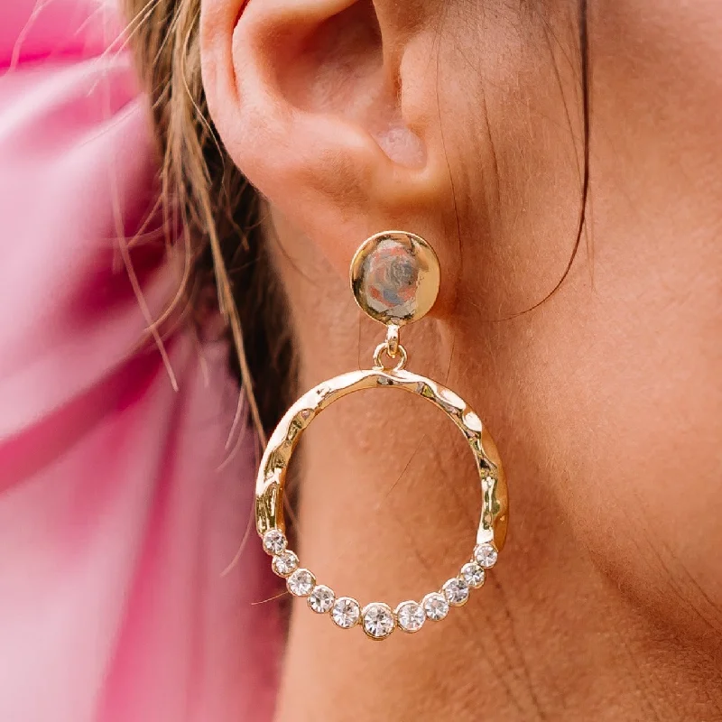 Abstract Shape Earrings-Over the Top Hanging Circle Diamond Embedded Earrings