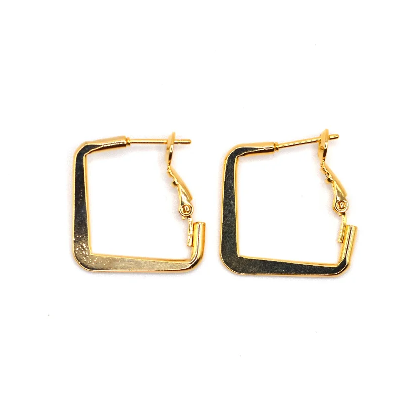 Rose Gold Chain Earrings-Everyday Square Earrings