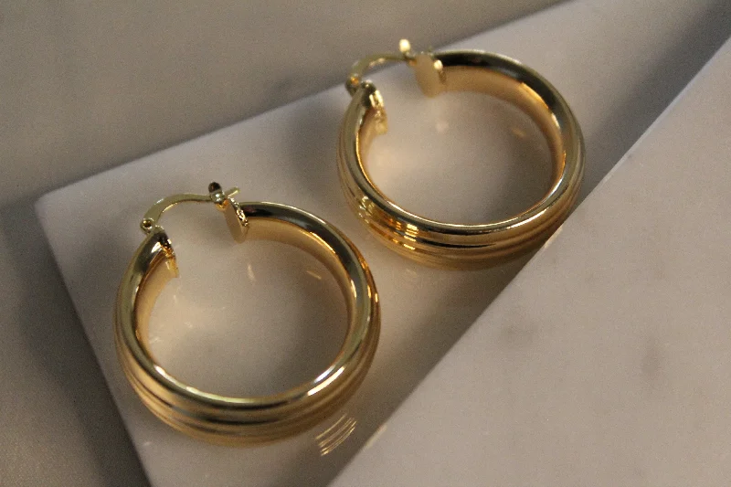 Luxury Gold Earrings-Cassie Hoops