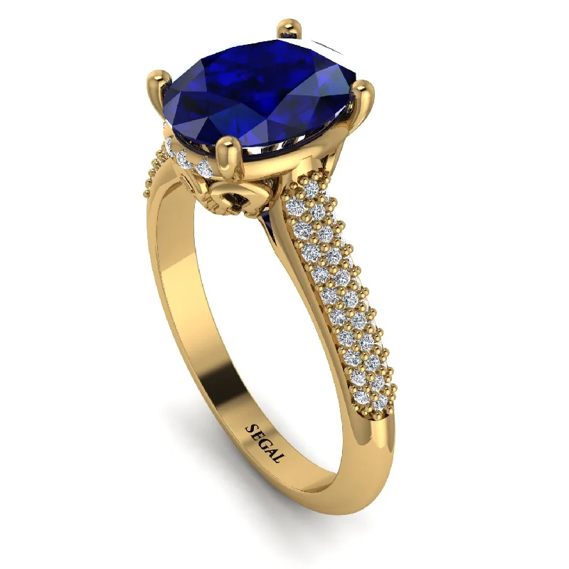 Infinity Love Ring-Luxury Pave Oval Cut Sapphire Engagement Ring With Hidden Stone - Ophelia No. 13