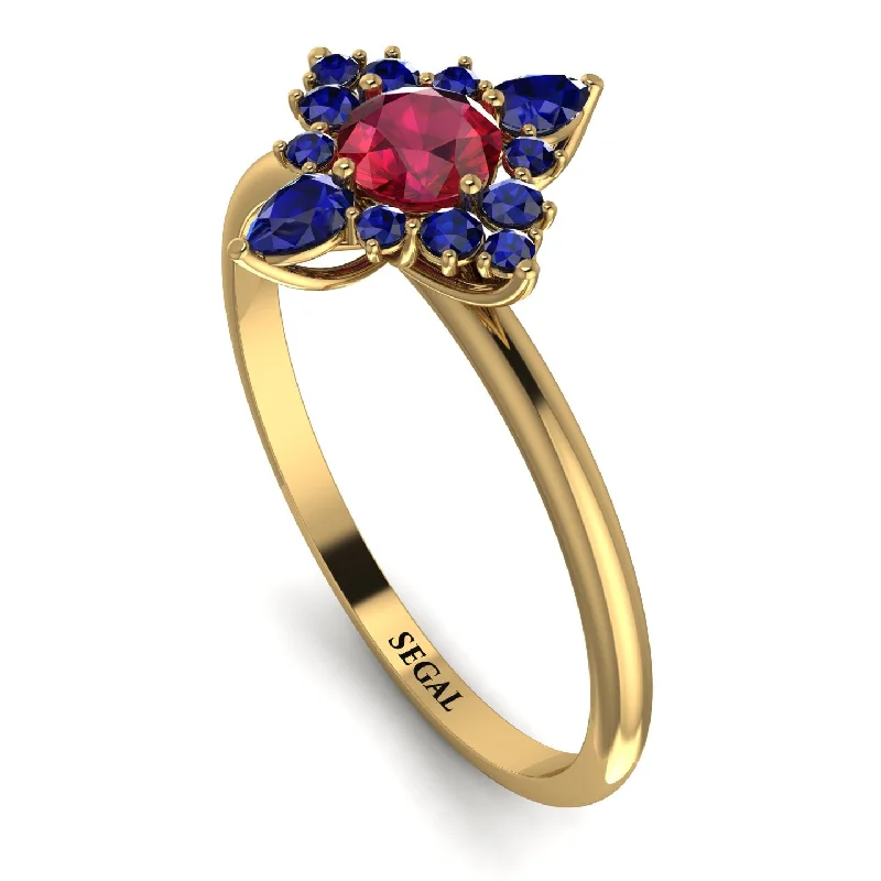 Fashionable Ruby Ring-Compass Ruby Engagement Ring - Rose No. 70