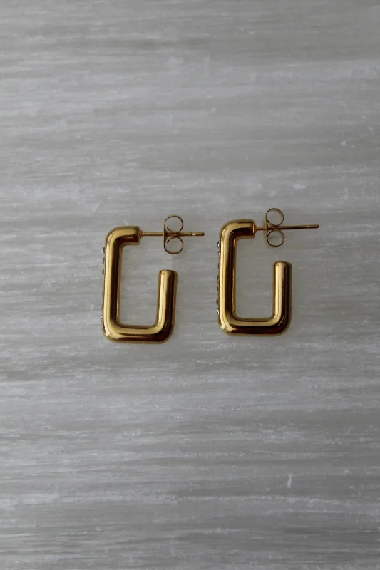 Simple Gold Earrings-Linear Luxe Earrings