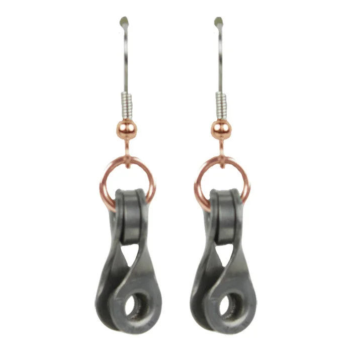 Glamorous Drop Earrings-Twisted Link & Roller Earring