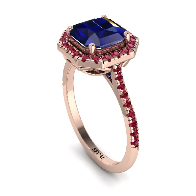 Minimalist Wedding Ring-Gorgeous Radiant Cut Sapphire Pave Engagement Ring With Hidden Stone - Felicity No. 59