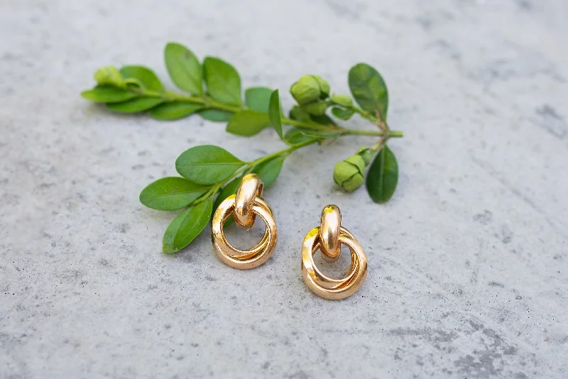 Fashionable Chain Earrings-Gold Knot Earrings