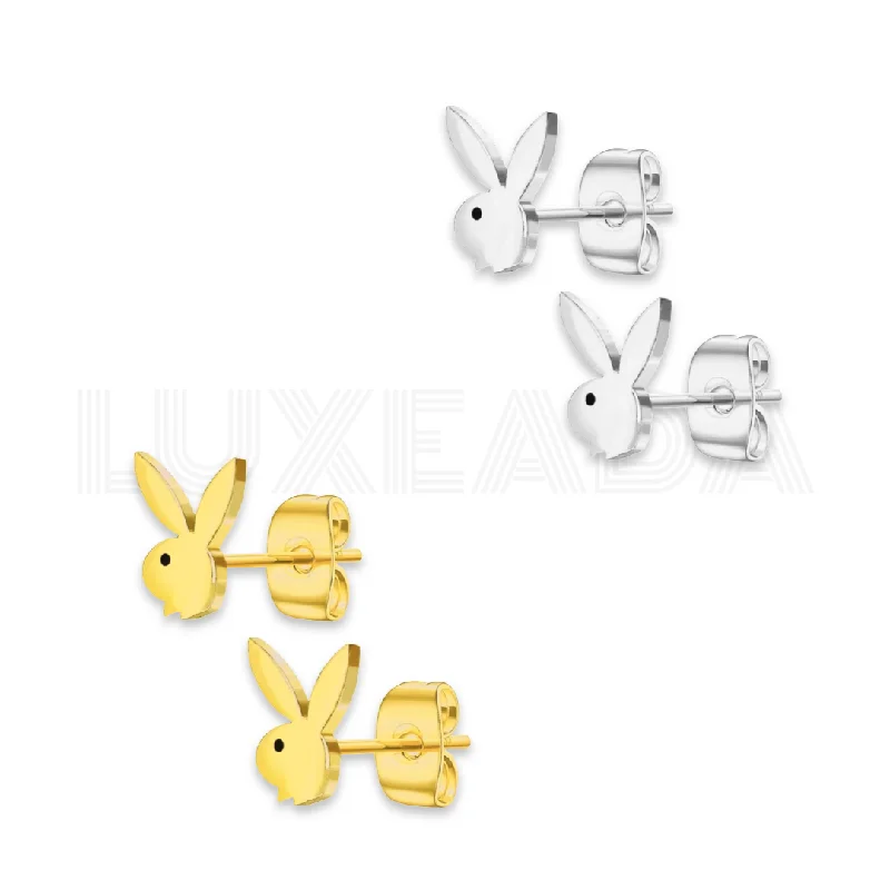 Vintage Gold Earrings-Bunny Stud Earrings