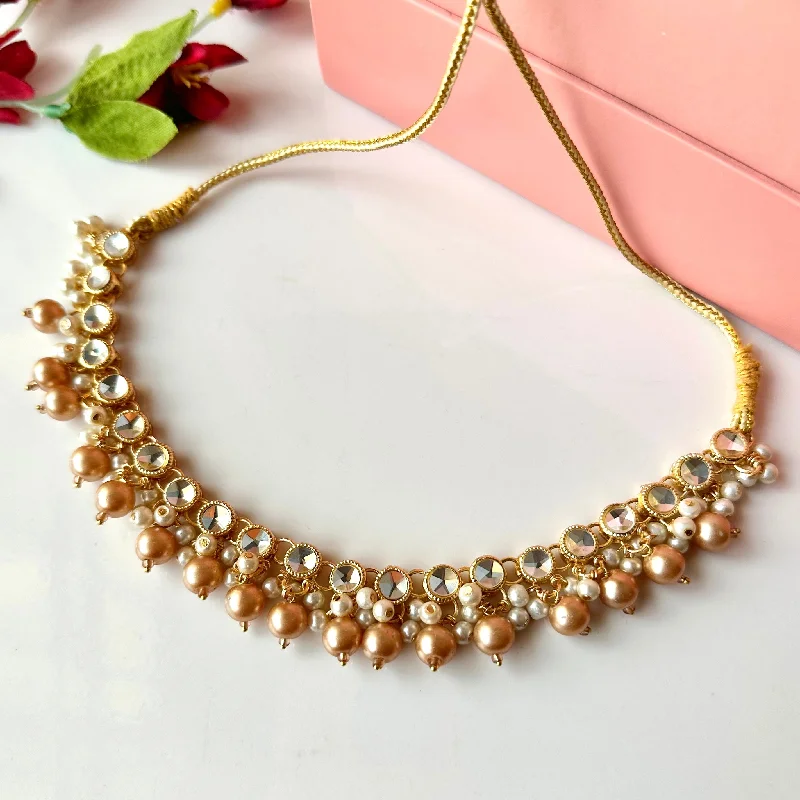 Elegant Silver Necklace-Jeena Necklace (Golden)