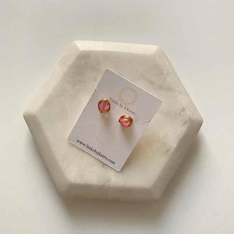 Gold and Silver Earrings-The Morgan Earrings in Crystal Rose