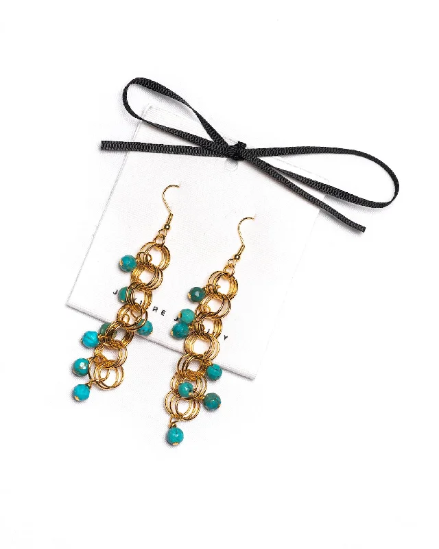 Modern Gemstone Earrings-The Renee Earrings in Turquoise