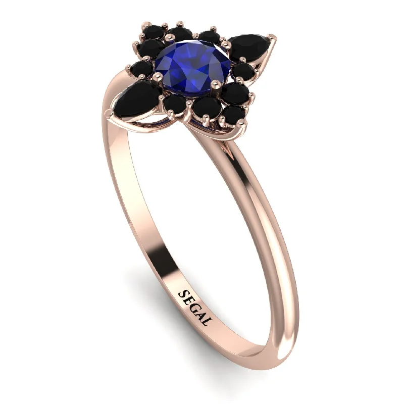 Stylish Gemstone Wedding Ring-Compass Sapphire Engagement Ring - Rose No. 44