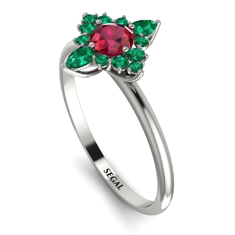 Vintage Gemstone Ring-Compass Ruby Engagement Ring - Rose No. 27