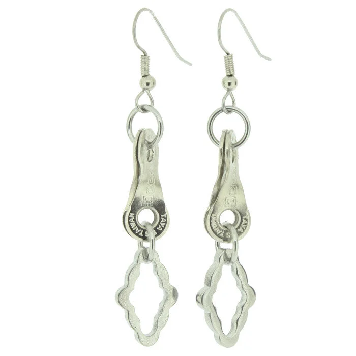 Dainty Silver Earrings-Stainless Steel Diamond Drop Earrings - Wholesale