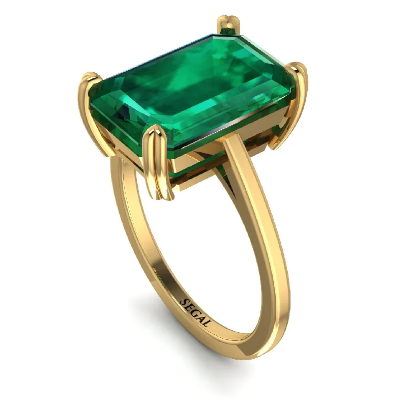 Custom Diamond Wedding Ring-Classic Emerald Cut Emerald Engagement Ring - Jakes No. 4