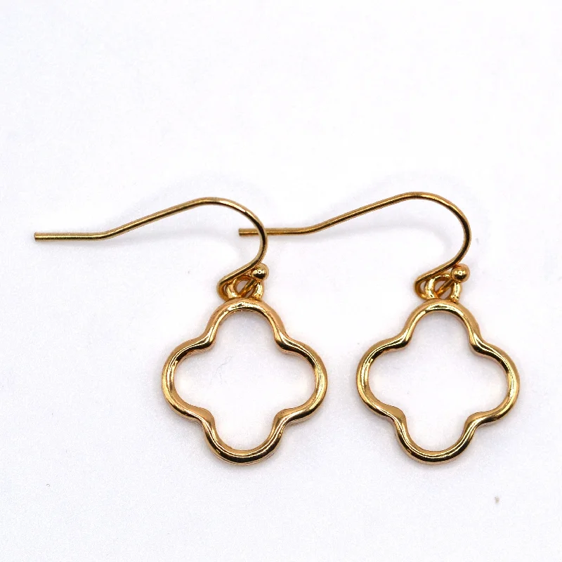 Nature-Inspired Gold Earrings-Clover Earring