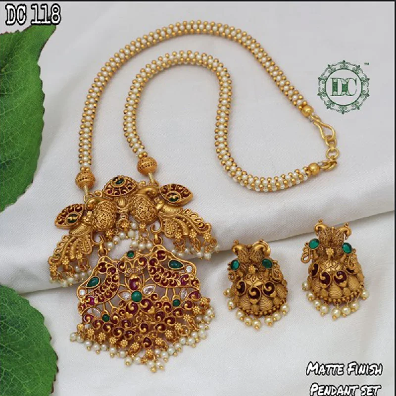 Choker Necklace for Women-Darshana Jewels Gold Plated Pota Stone Necklace Set