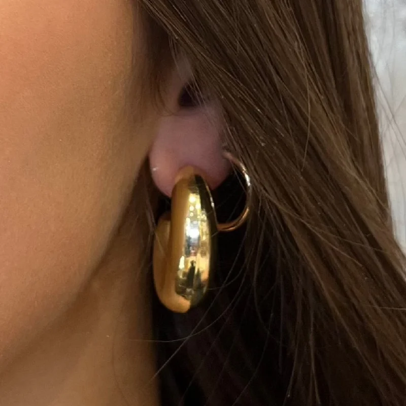 High-Quality Stud Earrings-Greenville Chunky Gold Hoops