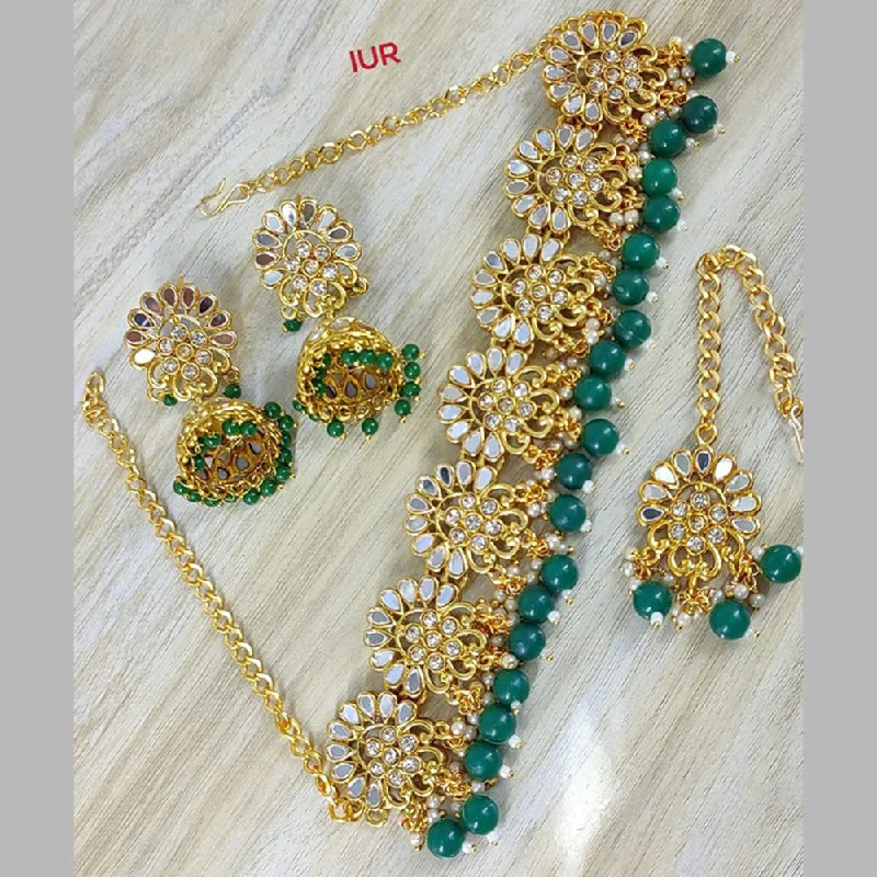 Geometric Pendant Necklace-Darshana Jewels Gold Plated Choker Necklace Set