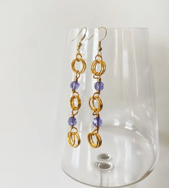 Gemstone Cluster Earrings-The Kiere Earrings in Tanzanite