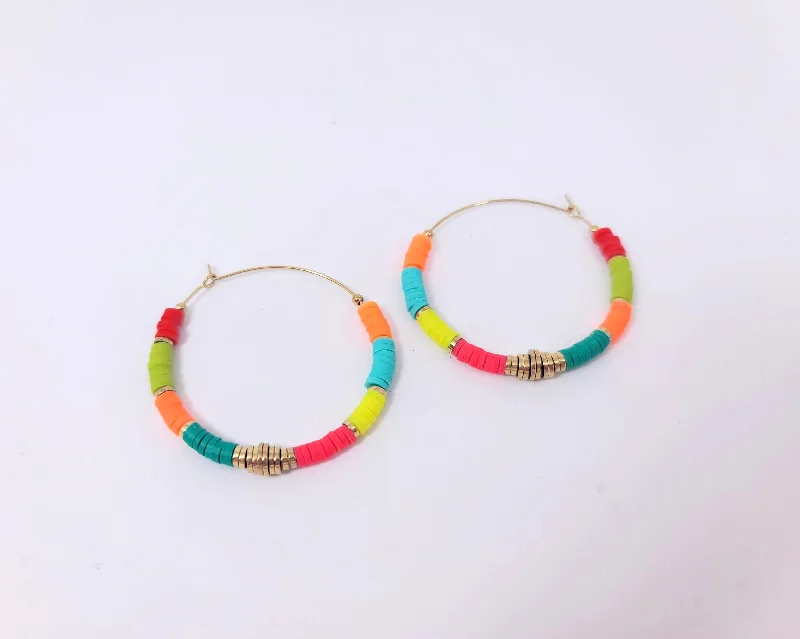 Customizable Hoop Earrings-Neon Nights Earrings