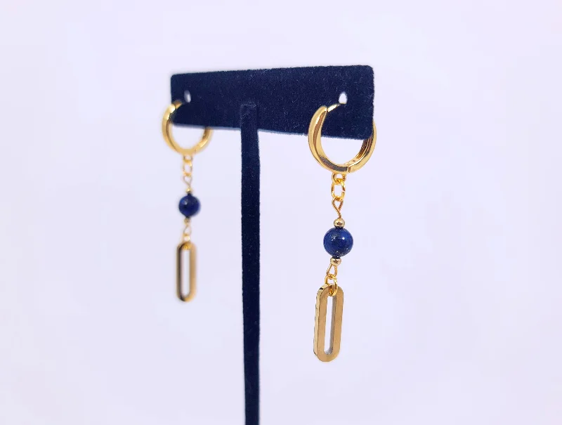 Trendy Gemstone Earrings-Lapis of Luxury Earrings