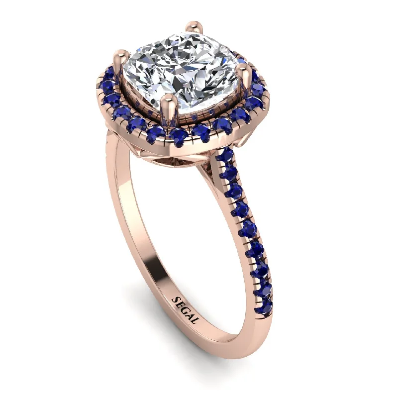 Large Statement Ring-Gorgeous Cushion Cut Diamond Pave Engagement Ring With Hidden Stone - Kira No. 62