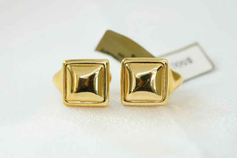 Trendy Ear Jackets-14k Lined Squared Clip Earrings