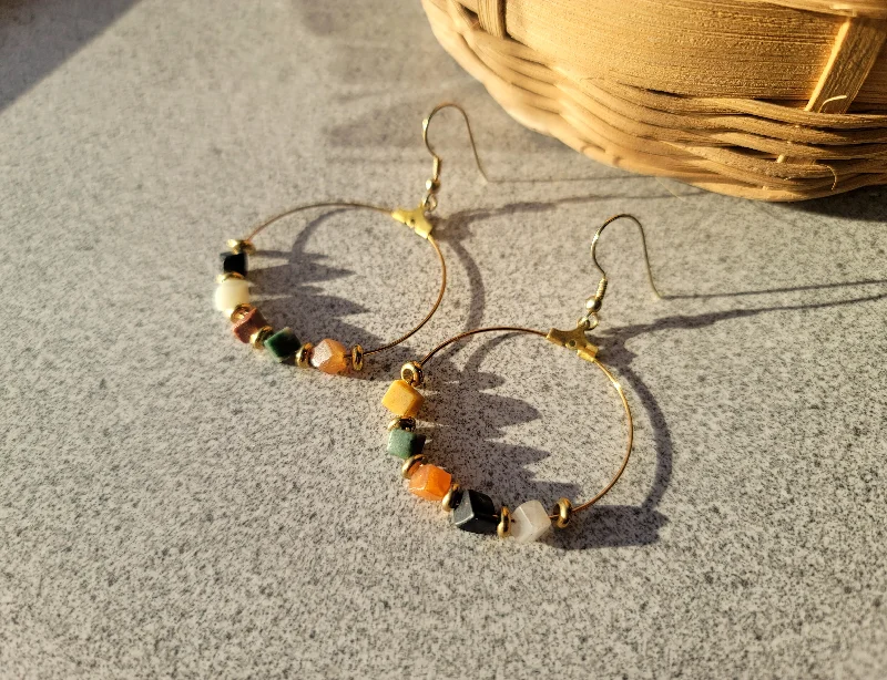 Bold Gemstone Earrings-Emarie Earrings